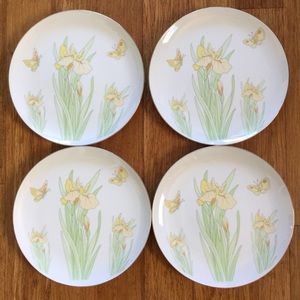 Vintage Fuji China Floral Dinner Plate Set 4 Rare!